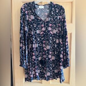 Love Black and Pink Flowered Dress Size Small